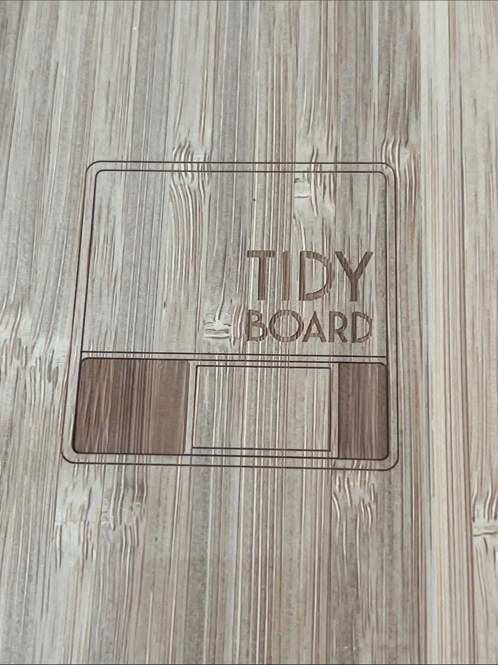 NWT TidyBoard Bamboo Cutting Board with Teal Prep Trays